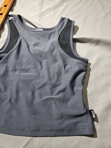 Nike Shirt Womens Meduim 8-10 Gray Dri Fit Running Tank Top Preformance Stretch - Picture 4 of 11
