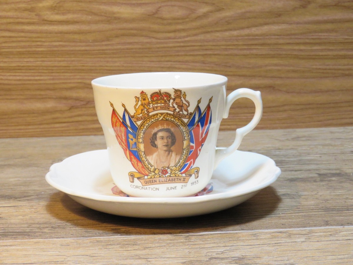 Queen Elizabeth Coronation 1953 Teacup and Saucer, Washington 