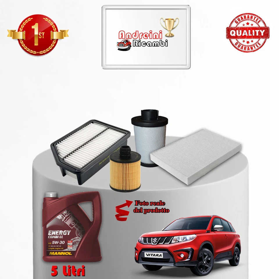 KIT TAGLIANDO FILTRI E OLIO SUZUKI VITARA IV 1.6 DDIS 88KW 120CV 2015 ->