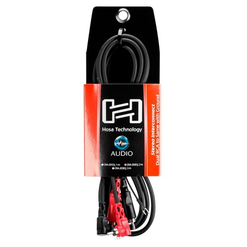 Hosa CRA-202DJ 6-Foot Dual RCA to Dual Right-angle RCA Cable with Ground Wire - Picture 3 of 3