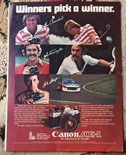 1978 CANON AE-1 ADVERTISEMENT AD JOHN NEWCOMBE BEN CRENSHAW BOB SHARP 30