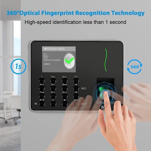 NGTeco Time Clock in Machine, Fingerprint Attendance Machine, Time Clock W3-AU - Picture 3 of 7