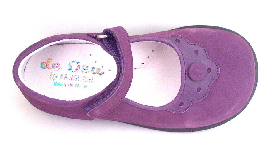 DE OSU - España - Zapatos de vestir de cuero nobuck morado para niñas -Europeos -Talla 6, 6,5 Foto 4 de 4