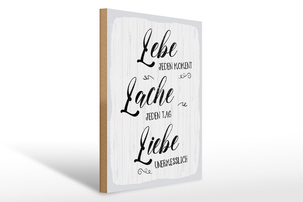 Holzschild Spruch 30X40 Cm Lebe Jeden Moment Lache Liebe Deko Schild-image
