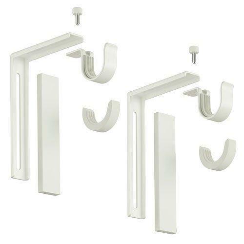 Ikea Curtain Rod Holder Bracket Wall Ceiling Set Of 2 Steel White