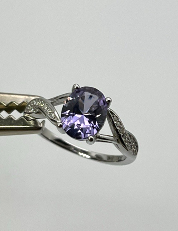 BIG PURPLE TOPAZ RING 925 Solid Sterling Silver s… - image 1