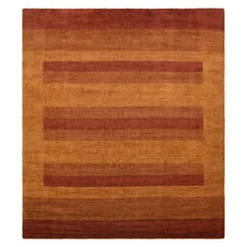 Eco-Friendly Hand Knotted Loom Silk Mix Area Rug Contemporary Orange BBLSMB904