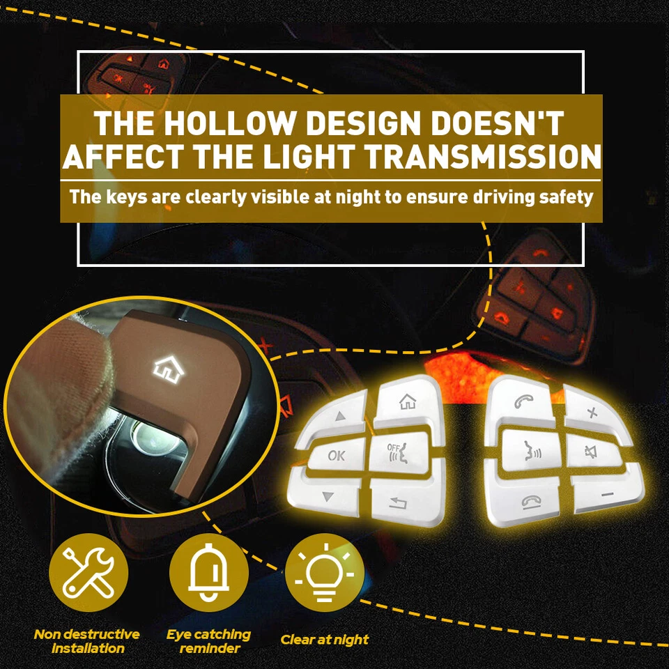 Botón volante moldura plateada para Mercedes Benz GLC C Clase W205 2015-2018 Foto 4 de 4