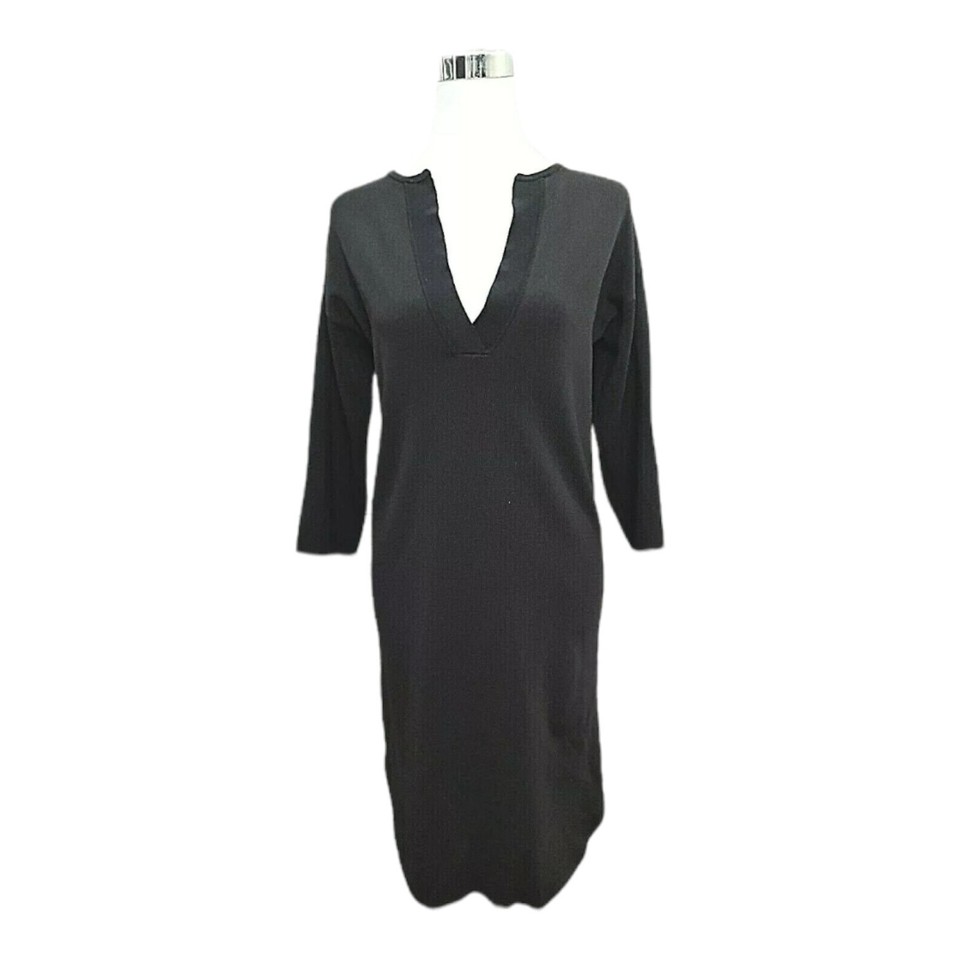 COUNTRY ROAD women's knitted dress size XXS black tunic 3/4 sleeve stretch