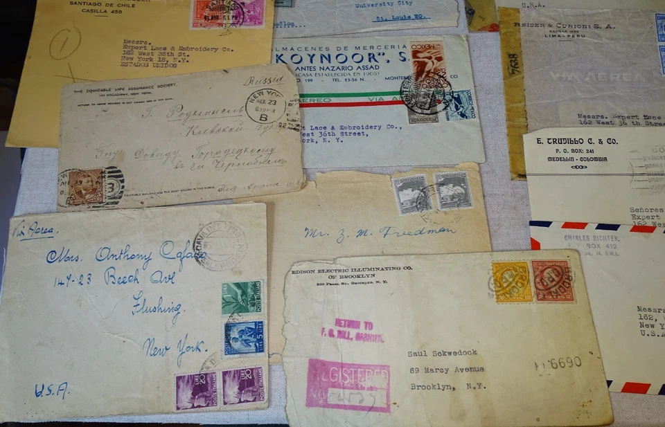 20 Postal Envelopes (Worldwide) 1910s-1940s (WWII, Registered, Airmail, etc.) - Image 3 of 4