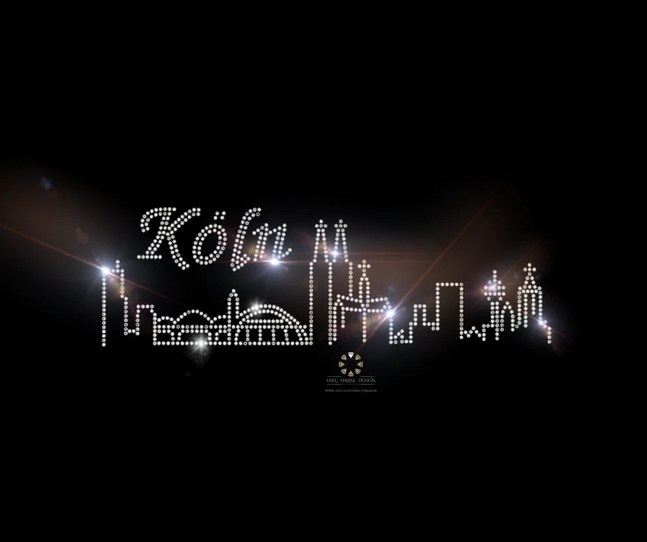 Hotfix Strass Bügelbild Strass Motiv Skyline Köln groß Crystal Karneval 120212 - Bild 2 von 2