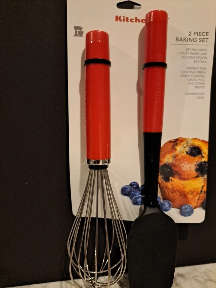 KitchenAid 2 Piece Candy Apple Red Baking Set Utility Whisk & Silicone Spoon... - Image 3 of 4