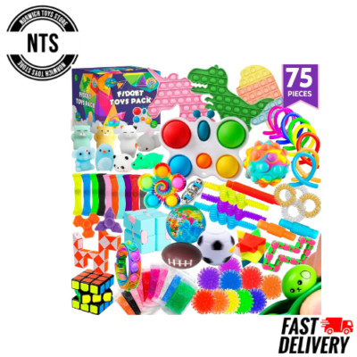 75 Stck. Fidget Toys Paket - Pinata Füller, Party Gastgeschenke, Klassenzimmer Preise