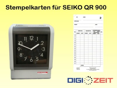 Stempelkarten für Kienzle Bürk  / Seiko QR 900   je Pack 100 Stück