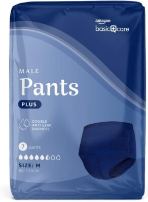 Amazon Basic Care Men s Pants Plus Medium   4 Packungen 7 Stück (28 Pants) Blau