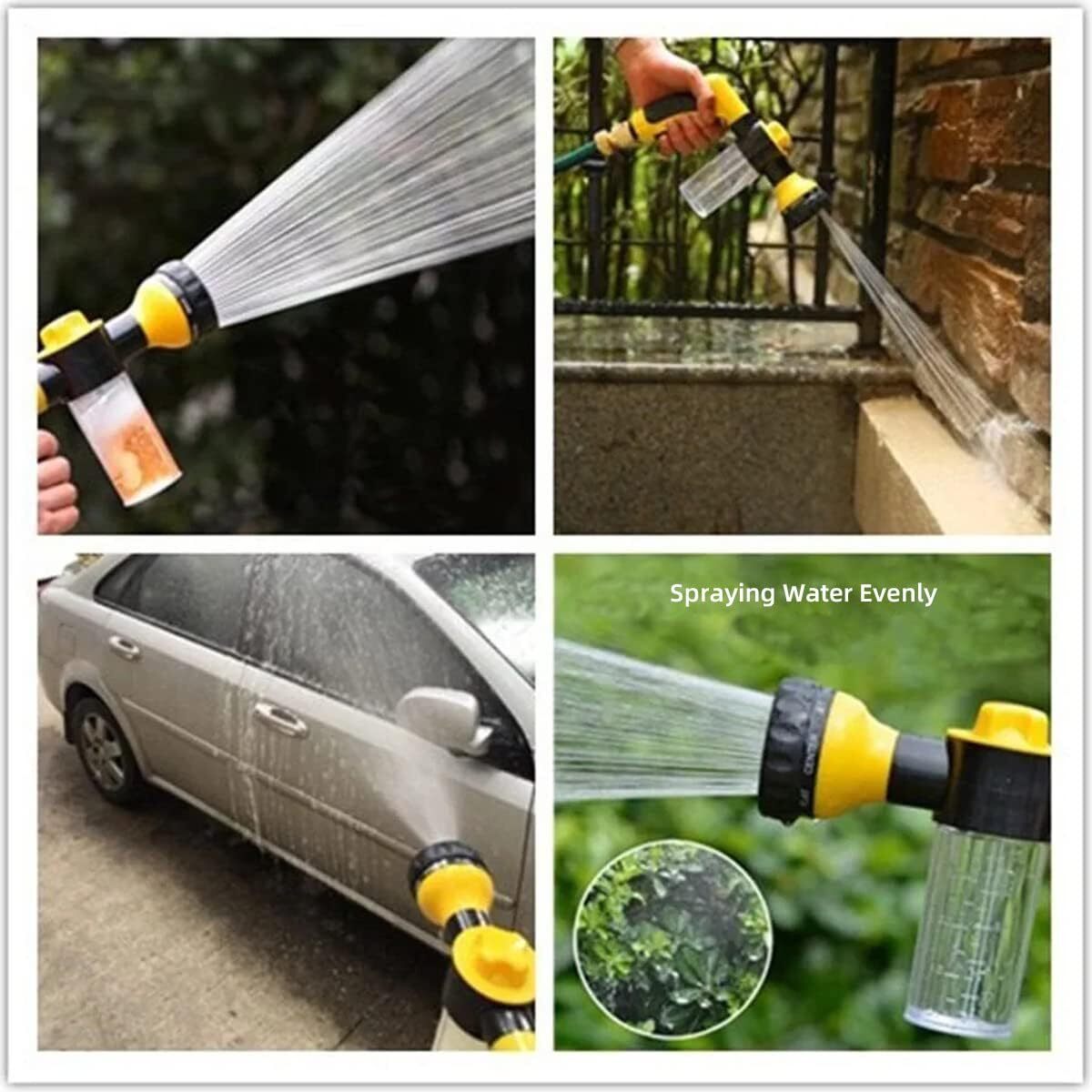 8 in1 Car Wash Foam Gun Garden Hose Nozzle Jet Bottle Soap Sprayer W