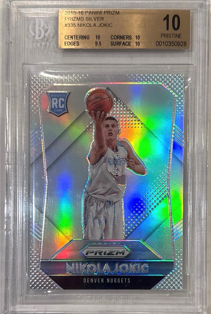 2015-16 Nikola Jokic Panini Prizm Silver Prizms RC... Graded BGS 10 Pristine