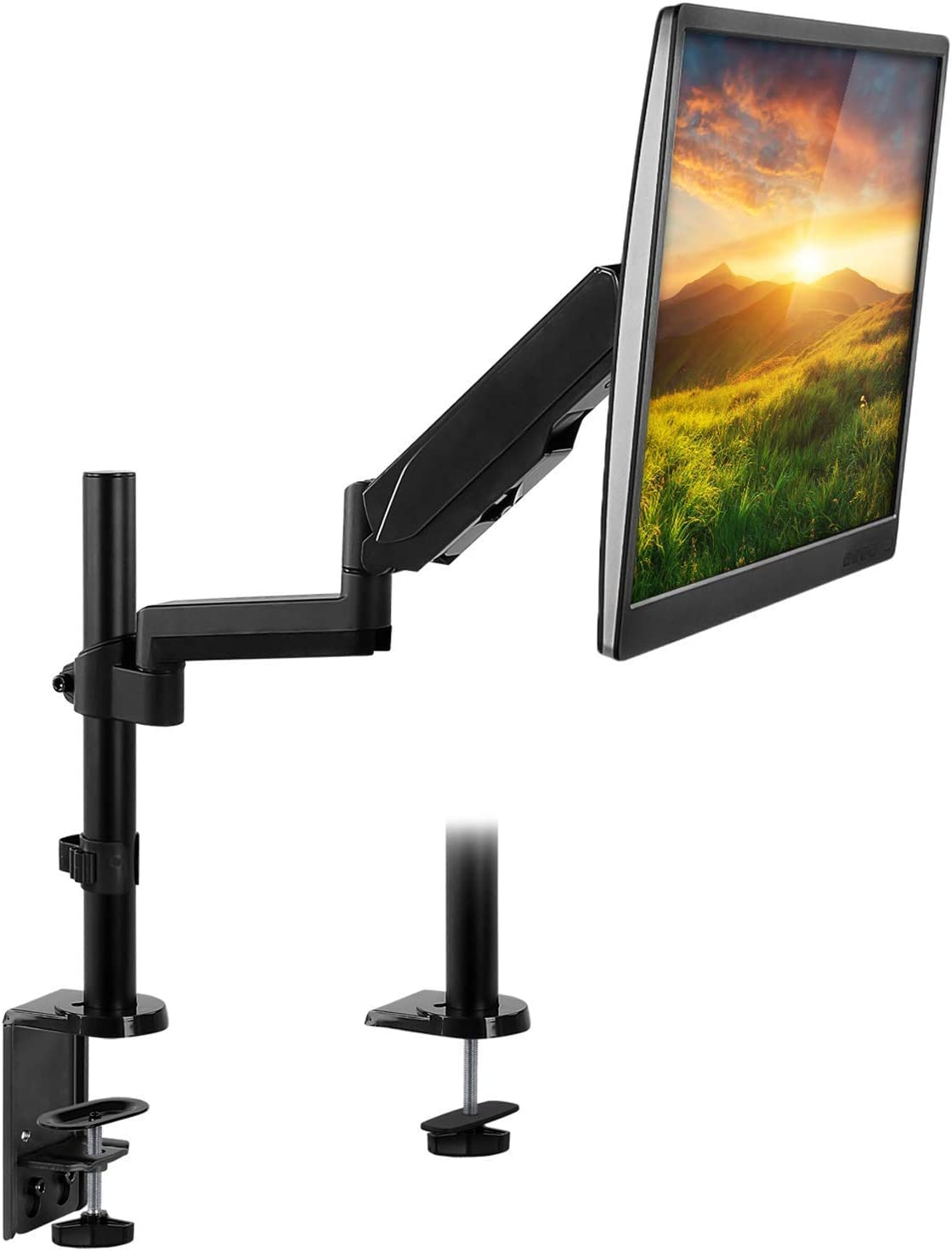 Single Monitor Arm Mount with Full Motion Height Adjustable Articulating Desk Stand