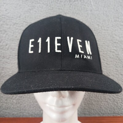E11EVEN Miami Logo Strip Club Snapback Gray Hat Cap Black