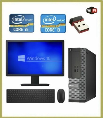 KOMPLETTES SET DELL/HP DUAL CORE i3 i5 DESKTOP 16GB PC TFT COMPUTERSYSTEM WIN 10 WiFi