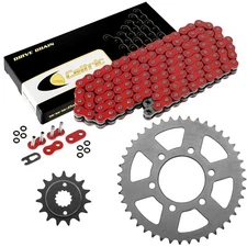 Red O-Ring Drive Chain & Sprockets Kit for Kawasaki ZX-6R ZX-6Rr Ninja 2005 06