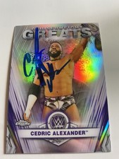 Cedric Alexander WWE Signed 2021 Topps Chrome Cruiserweight Greats Card # CG-3