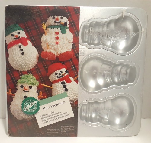 Wilton Mini Snowmen Mold 6 Cavity Cookie Jello Cake Pan 2105-472 Holiday NEW