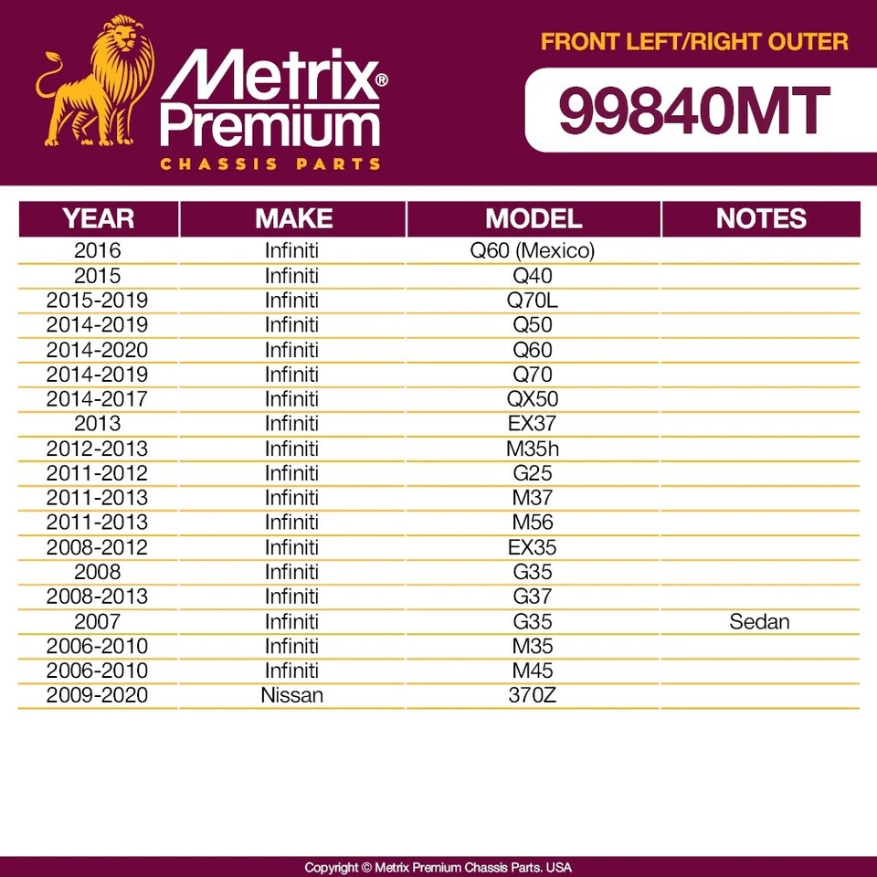 Front L/R Outer Tie Rod End for Infiniti EX35 Q50 G37 Q70 M37 ES800338 ES800337 - Image 2 of 4