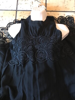 H&M Black Sleeveless Woman's Lace Bodice and Hem Dress NWT's Sz 8 | eBay