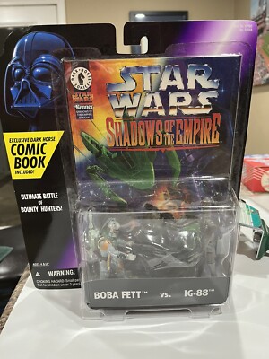 Kenner Star Wars Shadows of the Empire Boba Fett & IG88 w/Comic Action Figures