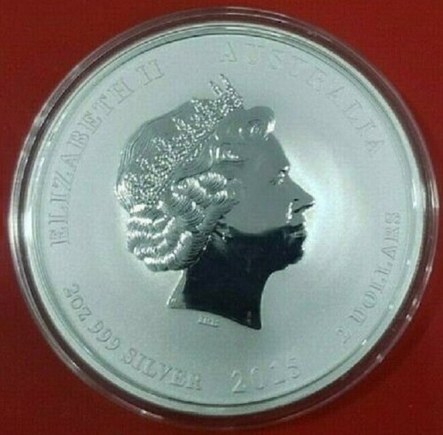 2015 AUSTRALIA - $2 DOLLARS - YEAR OF GOAT - 2 Oz BU SILVER - PERTH MINT -BEAUTY - Picture 2 of 5