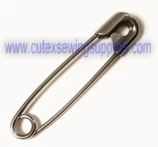 100 pcs Nickel Plated Steel SAFETY PINS 2" length (50.8mm)