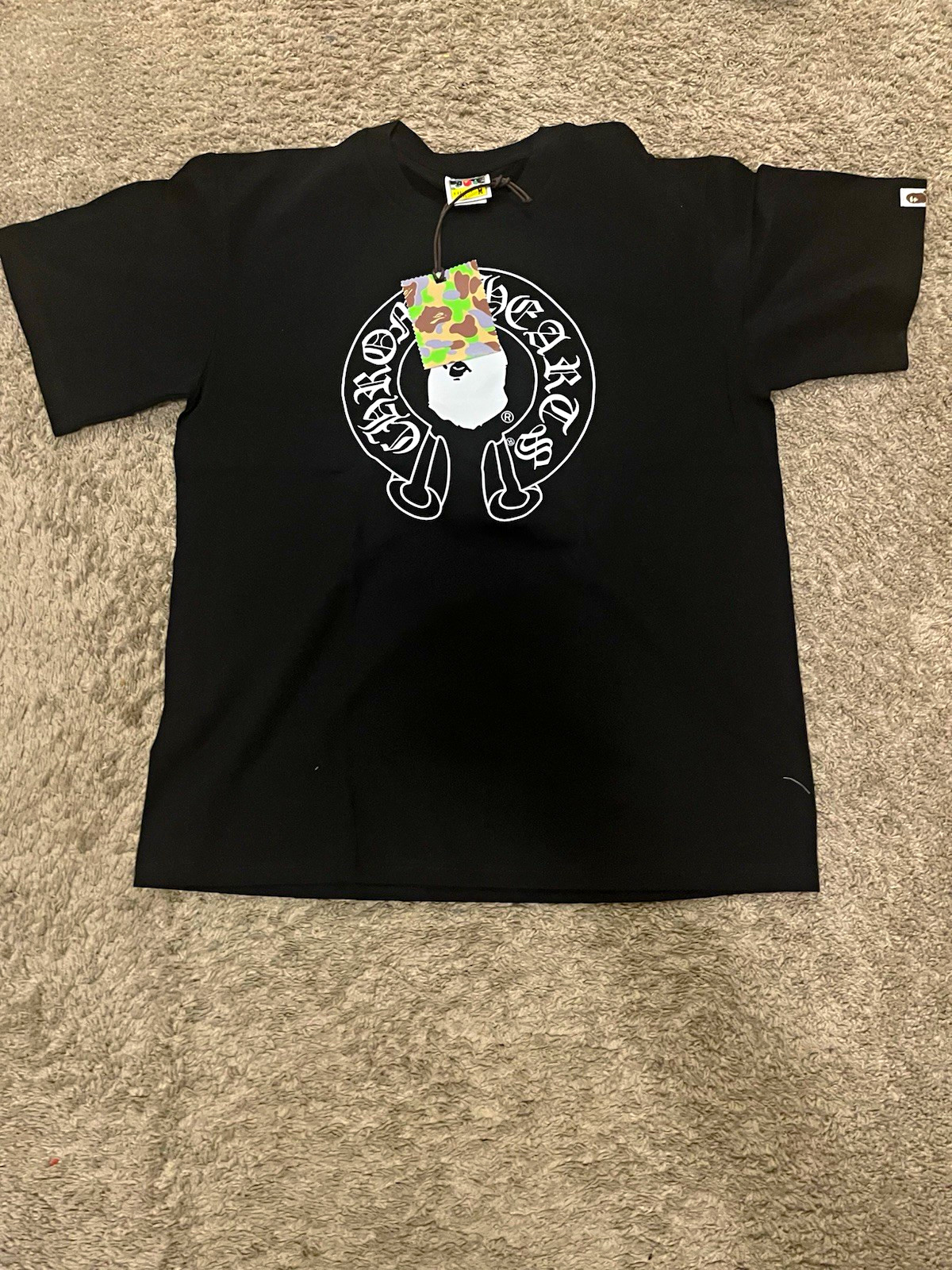 A Bathing Ape BAPE x Chrome Hearts Men's M Black Crew… - Gem
