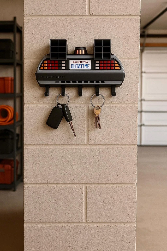 Back to the Future Key Holder | DeLorean Car Wall Mount | OUTATIME License Plate - Image 4 of 4