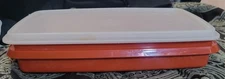 Tupperware 816 Vintage Meat Cheese Keeper Containers Red Paprika, Shear Seal 817