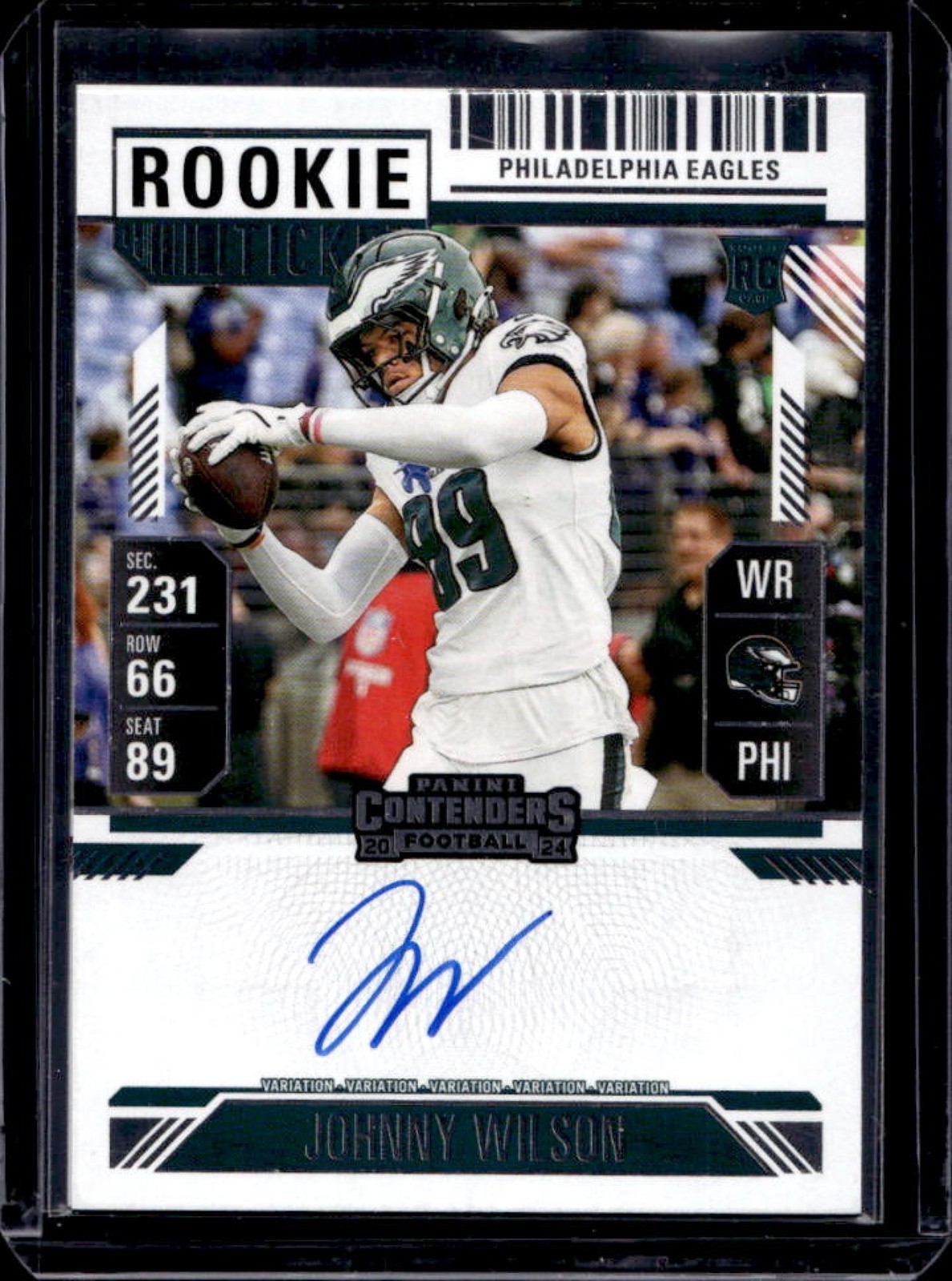 2024 Contenders Luke McCaffrey Rookie Ticket RPS Variation Auto RC VAR #121