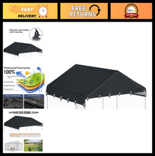 Waterproof Outdoor Dog Kennel Cover 10' x 10' Heavy-Duty Oxford Cloth - Black