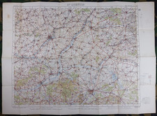 ORIGINAL WW1 BRITISH WAR OFFICE MAP entitled "ST. QUENTIN" (Scale 1:100,000)