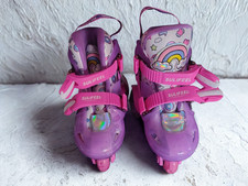 SULIFEEL Rainbow Adjustable Light Up Beginner Skates Girls XS 8.5-11