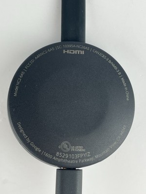 Google Chromecast 2nd Gen NC2-6A5 1080p HD Streaming Device Player Power Cord