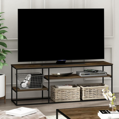 Rustic Brown Moretti TV Stand for TVs up to 65 Inch with Cable Management