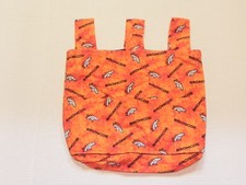 DENVER BRONCOS Orange NFL Walker Storage Tote Bag. Handmade, 4 Pockets