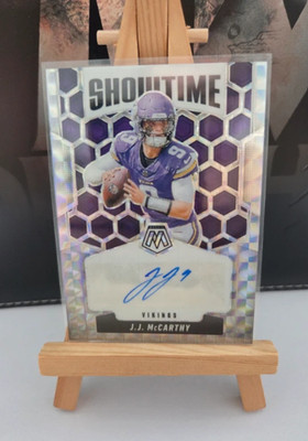 2025 Panini Mosaic Showtime J.J. McCarthy Rookie Auto RC Minnesota Vikings