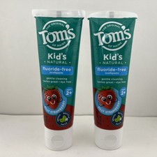 Tom's Kid s Natural FLUORIDE-FREE Toothpaste Silly Strawberry, 5.1 oz, 2 PACK