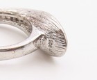 925 Sterling Silver Vintage Ring Modernist CZ Textured Leaf Band  Sz 6  RG36371 — photo 6