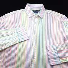 Polo Ralph Lauren Dress Shirt -17 34/35 Regent White Pink Green Blue PINPOINT
