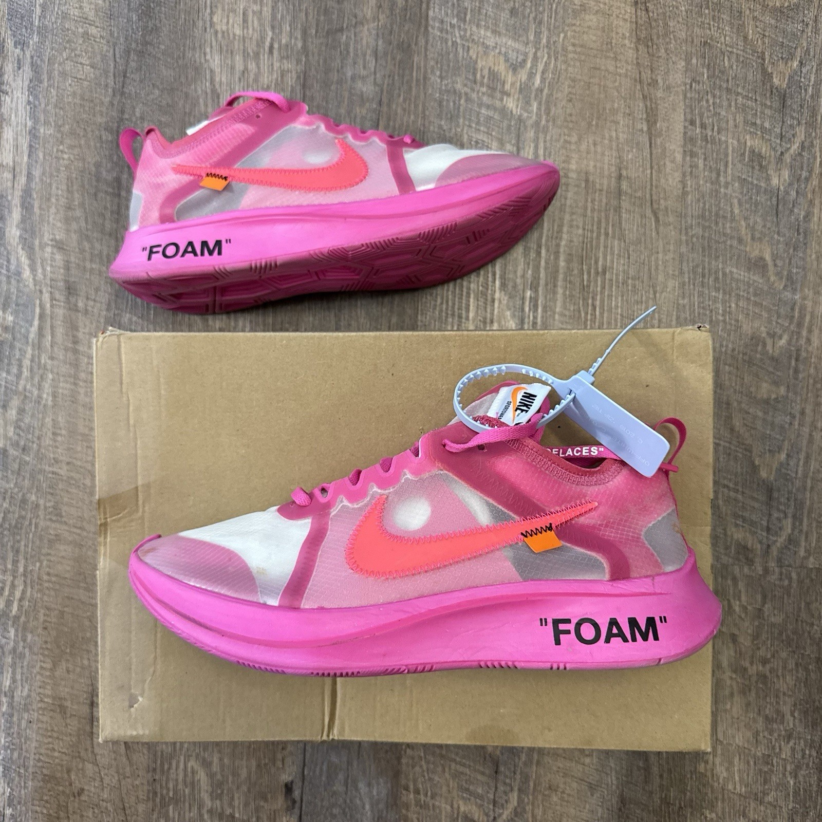 OFF WHITE X NIKE Sneakers Nike Off White x Zoom Fly SP Tulip Pink taglia 10 5 con scatola AJ4588 600