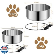2 Pack Kennel Bowls Mountable,Dog Crate Water Bowl No Spill,Hanging Dog Bowl ...