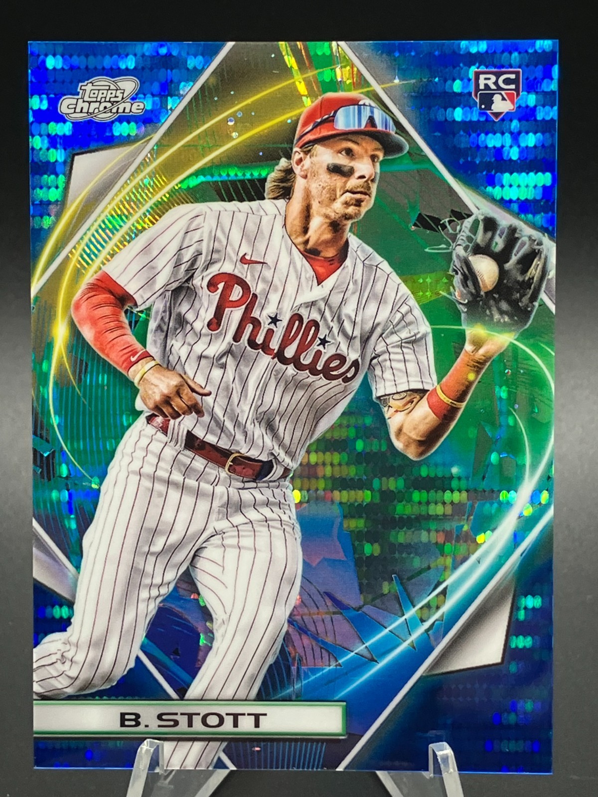 Bryson Stott 2022 Topps Cosmic Chrome /99 Blue Moon RC Rookie Card #17 Phillies