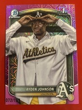 2025 Bowman Chrome Mega Prospects Ayden Johnson Fuschia Mojo Refractor 072/199